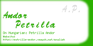 andor petrilla business card